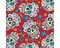 Folkloric Sugar Skulls Red Cotton Fabric | By the Yard | Sewing and Crafting | 44 inches wide